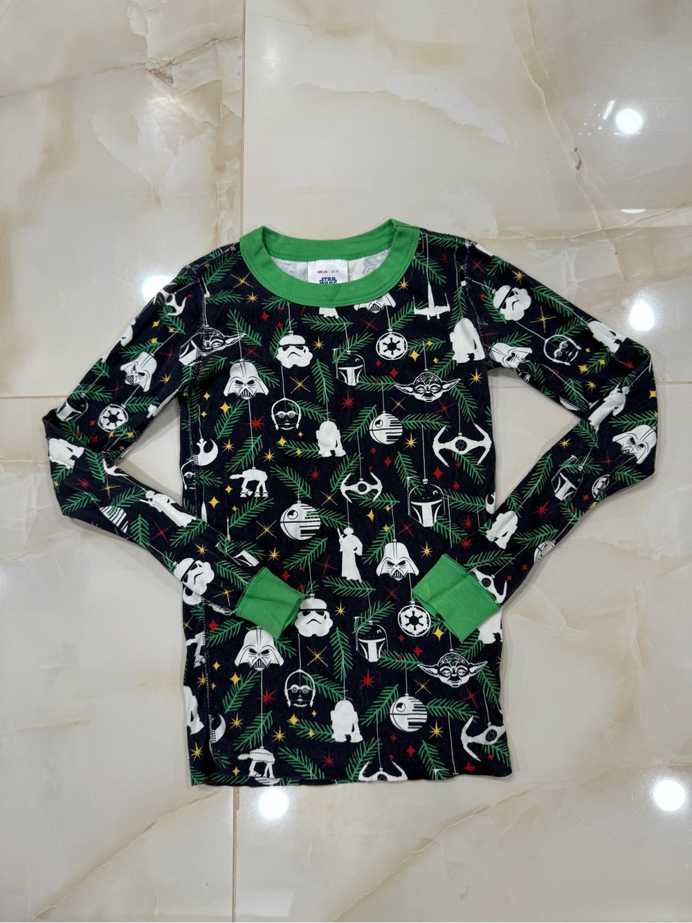 Star Wars Kids Black & Green Character Print Long Sleeve Top